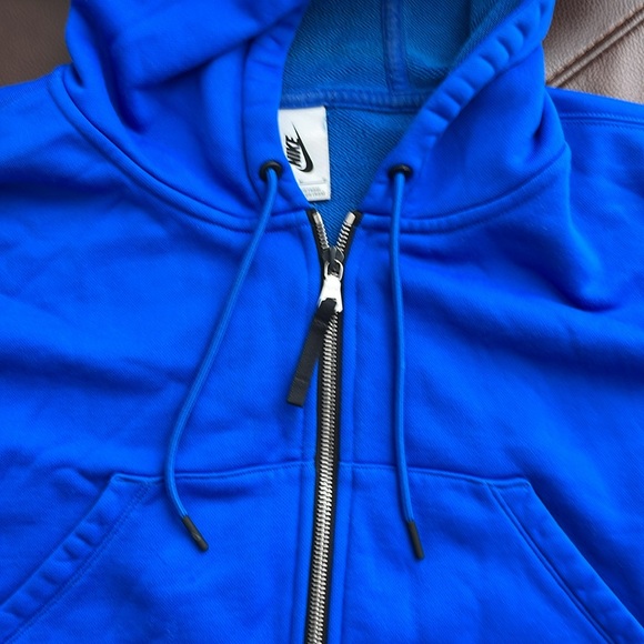 Nike Cropped Hooded Sweatshirt Jacket Medium Blue full zip 💙 - Picture 9 of 16
